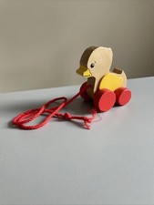 GOKI ENTE ELLAH NACHZIEH ENTE NACHZIEHTIER AUS HOLZ  8.5 x 5.4 x 9 CM