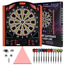 WINMAX Dart-Scheibe Elektronisch mit 12 Soft Pfeile E-Dartboard Profi Dartspiel