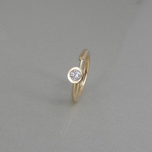 Ring solitär 750 18k gelbgold - 750/18k,