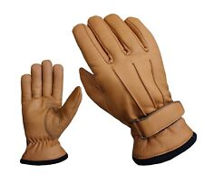 Winter Lederhandschuhe Mode Winterhandschuhe warme Handschuhe aus Leder - braun