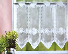 Küchen Scheibengardine Weiße Bistro Küchengardine 2 Breiten - Höhe 43 cm Neu