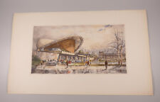 Radierung Horst Miesler coloriert Berlin Kongresshalle um 1970