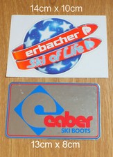 2 X Vintage Sticker Aufkleber Adesivo Erbacher Ski Caber Boots Freeride