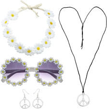 5-teiliges Hippie-Kostüm-Set