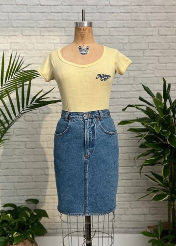 80s benetton denim skirt - 80s, |