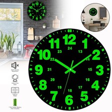 Leuchtende Wanduhr,Landhausstil Beleuchtete Wanduhr Dekorativ für Schlafzimmer