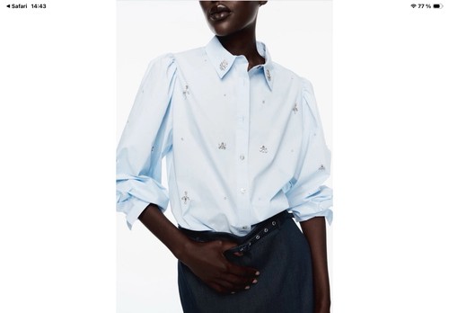 Zara hemd bluse - zara, schmucksteine