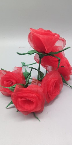 Organza stoffrosen satin - x,