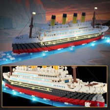 4100 Teile Titanic-Bausatz mit LED-Beleuchtung, Titanic-Schiffbausatz, Geschenk