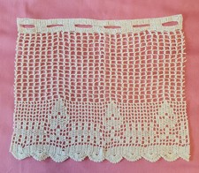 Häkelgardine Gardine beige Breite 29 cm Höhe 25 cm Meterware Rest Ladenauflösung