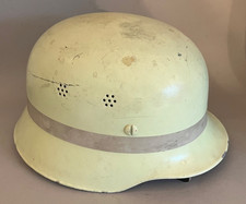 Alt Stahlhelm grün leuchtend Feuerwehr Glocke Aluminium + Innenfutter gestempelt