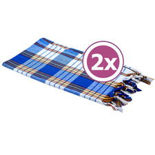 2-er Set Pestemal Karo blau