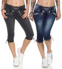 Damen Capri Jeans Shorts Trachtenjeans Oktoberfest Trachtenhose Hailys Sussi