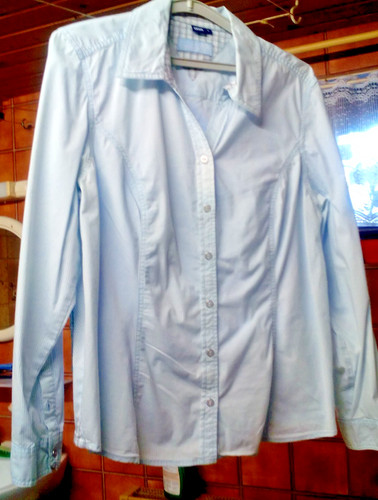 Langarm bluse hellblau weiß - langarm,