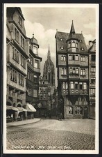 Alt-Frankfurt, Alter Markt mit Cafe und Dom, Ansichtskarte 