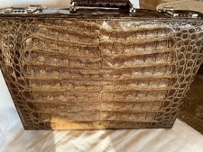 Diplomatenkoffer Aktenkoffer Wildkrokodilhaut 1970 vor EU Verordnung 338 / 97