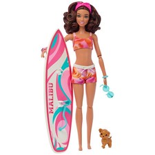 Barbie-Puppe mit Surfbrett und