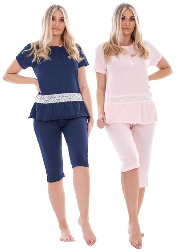 Damen capri pyjama teiler - pyjama,
