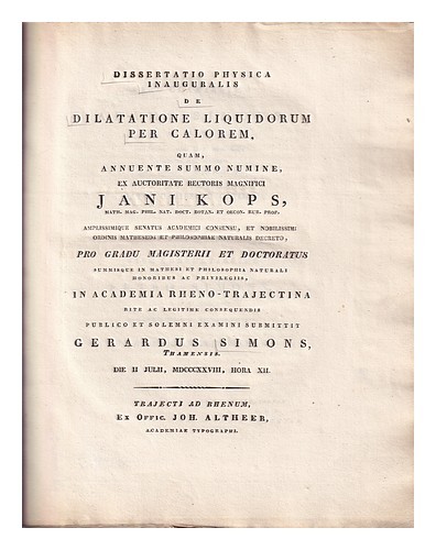 Gerardus simons dissertatio - gerardus,,