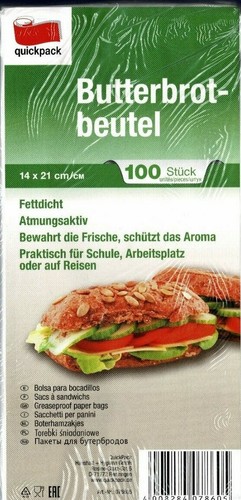 100 butterbrotbeutel 21cm - 14,