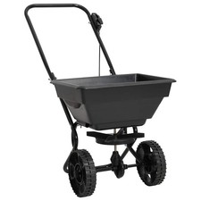 Handstreuwagen Salzstreuer Gartenstreuer PVC Stahl Schwarz 15 Liter 80x46x75 cm