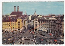 AK München Karlsplatz Stachus Tram Straßenbahn Stempel 1962 Autos Oldtimer