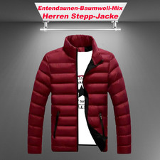 Ultraleichte Herren Entendaunen-Baumwollmix Steppjacke Rot  Gr. L Neu