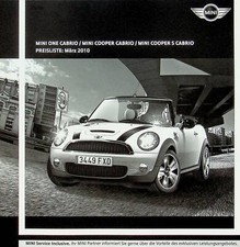 225748) Mini Cabrio - Preisliste & Extras - Prospekt 03/2010