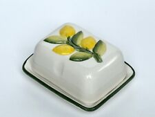 BASSANO KERAMIK  kleine Butterdose ZITRONEN Relief   MEDITERRANES GESCHIRR
