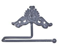 Toilettenpapierhalter mit Dekor aus Eisen antik grau Vintage Shabby Chic Antique