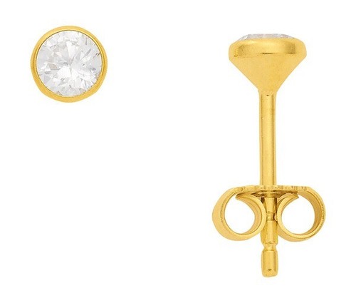 Echt gold ohrstecker - gold, mit