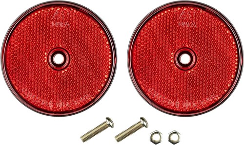 2er set reflektor - rund, rot