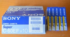 5x Kassette SONY Super EF 60 Compact Cassette NEU in Folie, Sealed + Karton