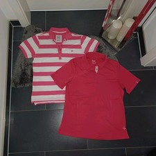 Neu set Poloshirt L 42 44 pink weiß Crew Sport Golf Piquee TopZustand