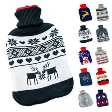 heimtexland ® Wärmflasche Strick Fell Bezug Geschenk Weihnachten Nikolaus Typ857