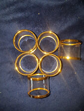 Serviettenringe, Teeringe, Messing, Glas, 6Stck