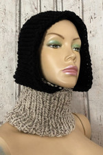 !! DICKE Mohair & Wolle ! Kapuzenschal Balaclava Wolle !!  ACHTUNG !!