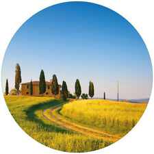 Wallario Premium Glasbild Wandbild Villa Toskana Italien Urlaub Hügel Haus Hotel