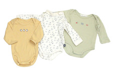 H&M 3x Body Langarmbody Mädchen Jungen Gr. 68 gelb weiß grün Schneemann