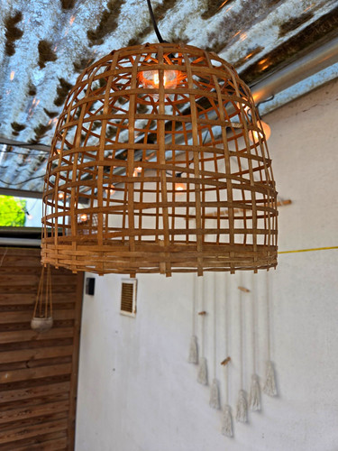 Rattan deckenlampe aus - 5x,