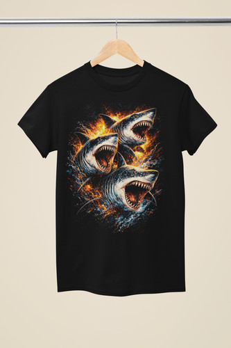Shirt attacking sharks - t-shirt,