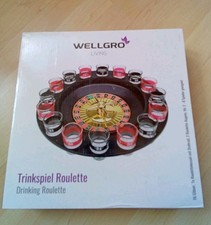 Wellgro Living-Trinkspiel Roulette-16 Schnaps Gläser,1 Kessel m.Drehrad -TOP