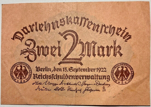 Deutsches reich mark 1922 - reich, 2