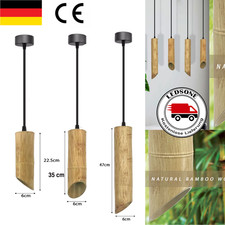 LED Moderne Pendelleuchte Bambusrohr Strahler Holz Ø6cm Hängelampe Küchentheke