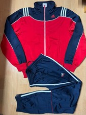 Adidas Trainingsanzug Sportanzug Jacke Hose Zweiteiler Rot Blau M/L Zustand Gut