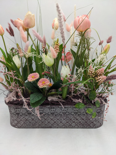 Frühlingsgesteck tulpen - frühlingsgesteck,