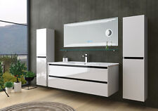 Badmöbel Set Weiß Badezimmermöbel Waschtisch Kosmetik Spiegel 60 90 120 cm Deniz