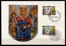 König Olaf II. von Norwegen (995-1030). Maximumkarte x 2W.  Aland-Färöer 1995