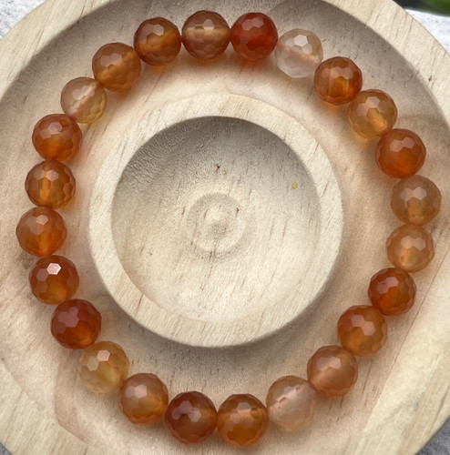 Orangener achat armband - orangener,