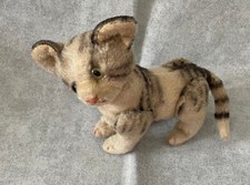 Steiff steiff 5322/22 kitty katze tigerkatze grau mohair vintage ! 